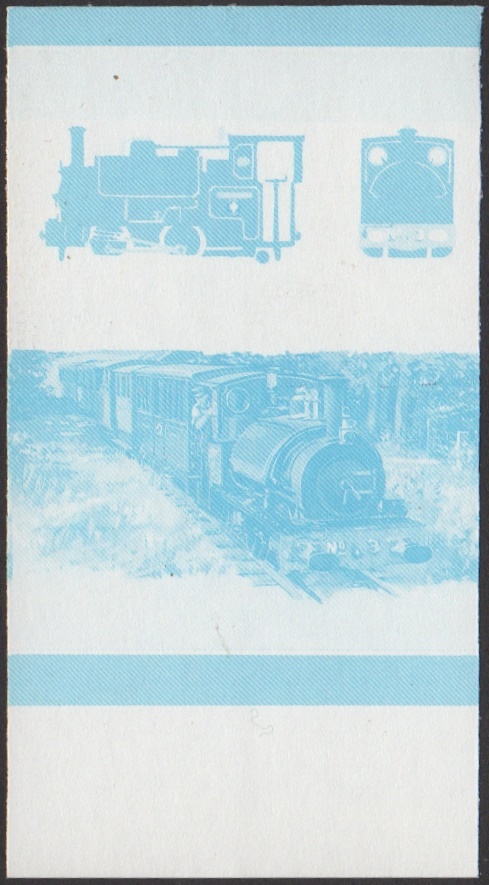 Union Island 4th Series 75c 1879 Sir Haydn 0-4-2T Locomotive Stamp Blue Stage Color Proof From 6-Stage Set