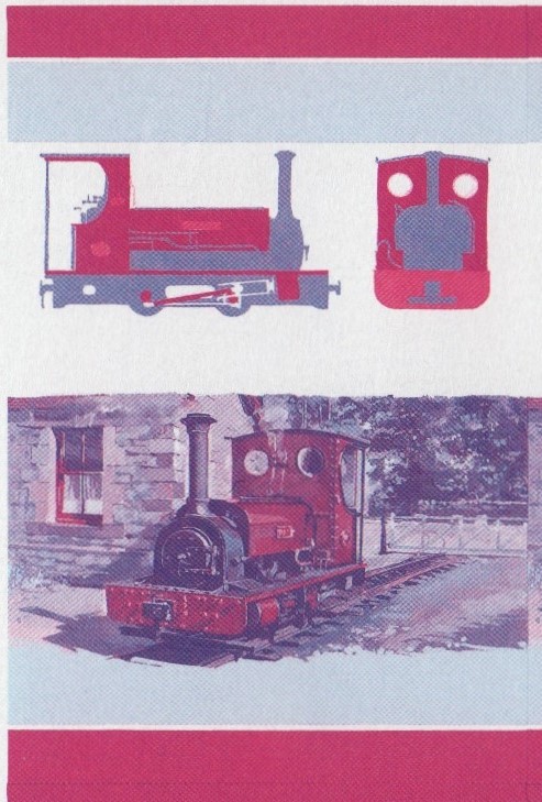 Union Island Locomotives (4th series) 60c Blue-Red Stage Progressive Color Proof Pair