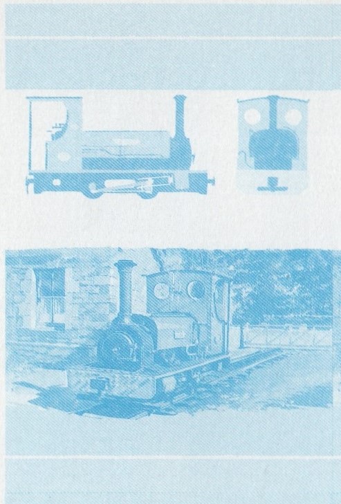 Union Island Locomotives (4th series) 60c Blue Stage Progressive Color Proof Pair