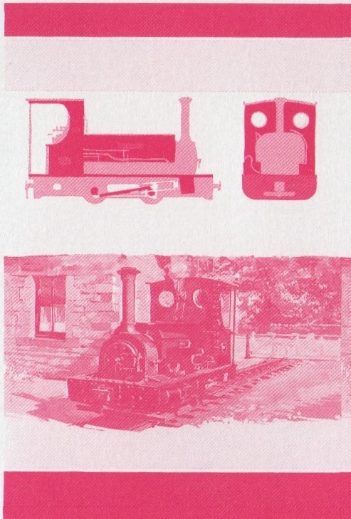 Union Island Locomotives (4th series) 60c Red Stage Progressive Color Proof Pair