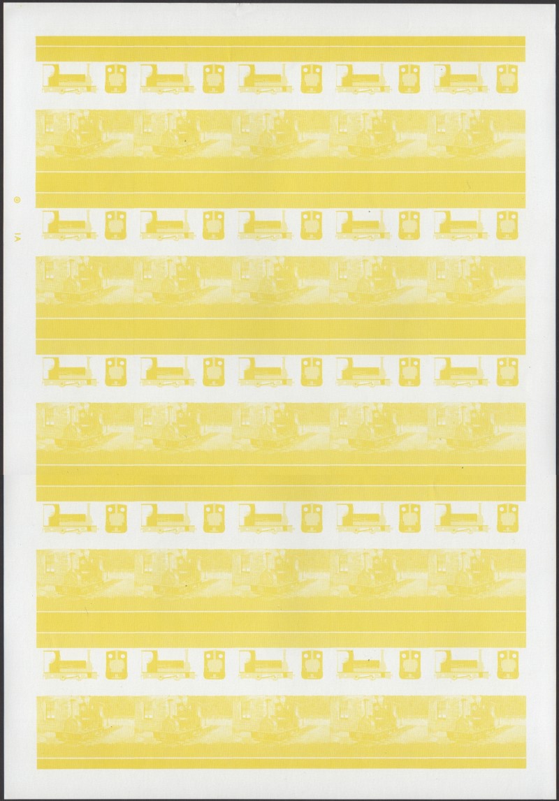 Union Island Locomotives (4th series) 60c Yellow Stage Progressive Color Proof Pane