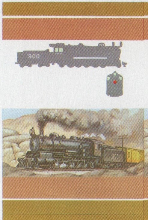 Union Island Locomotives (5th series) $1.00 All Colors Stage Progressive Color Proof Pair