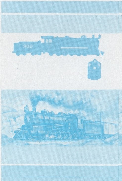 Union Island Locomotives (5th series) $1.00 Blue Stage Progressive Color Proof Pair