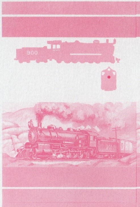 Union Island Locomotives (5th series) $1.00 Red Stage Progressive Color Proof Pair