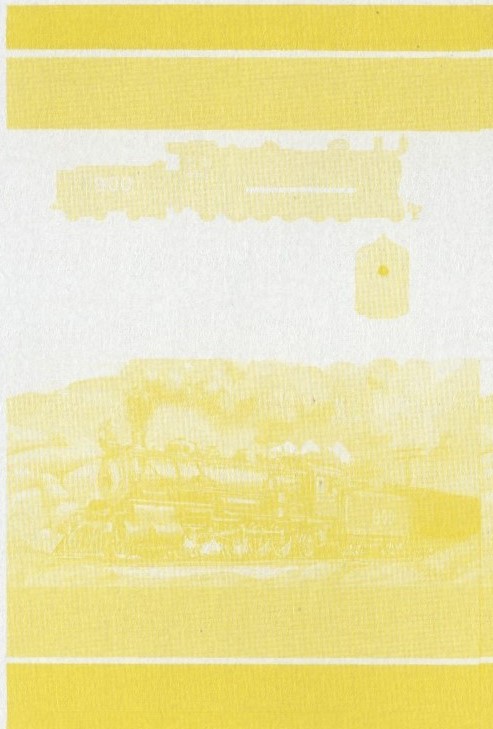 Union Island Locomotives (5th series) $1.00 Yellow Stage Progressive Color Proof Pair