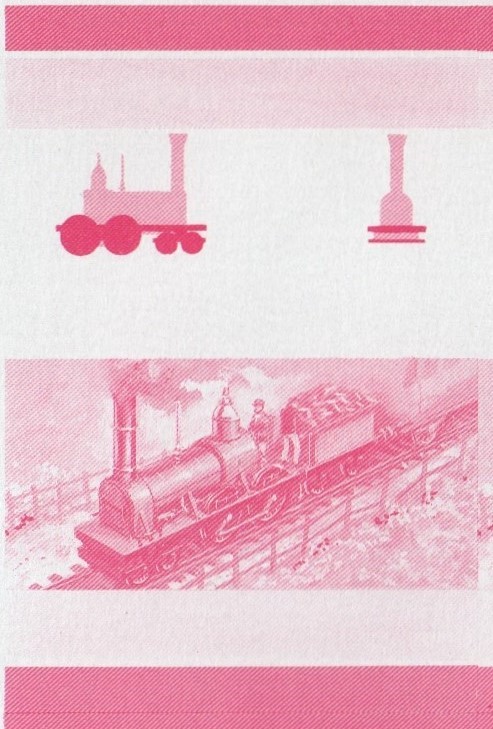Union Island Locomotives (5th series) $1.50 Red Stage Progressive Color Proof Pair