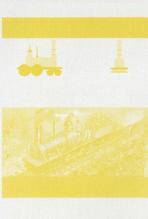 Union Island Locomotives (5th series) $1.50 Yellow Stage Progressive Color Proof Pair