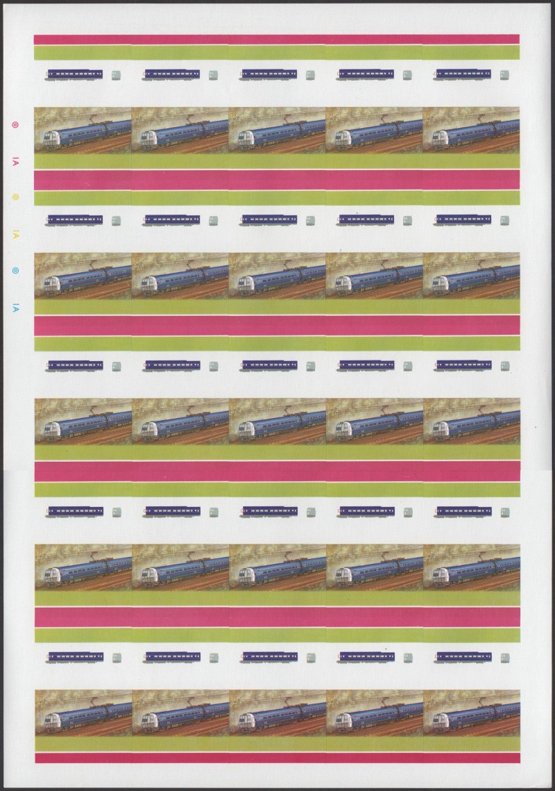 Union Island Locomotives (5th series) $2.00 All Colors Stage Progressive Color Proof Pane