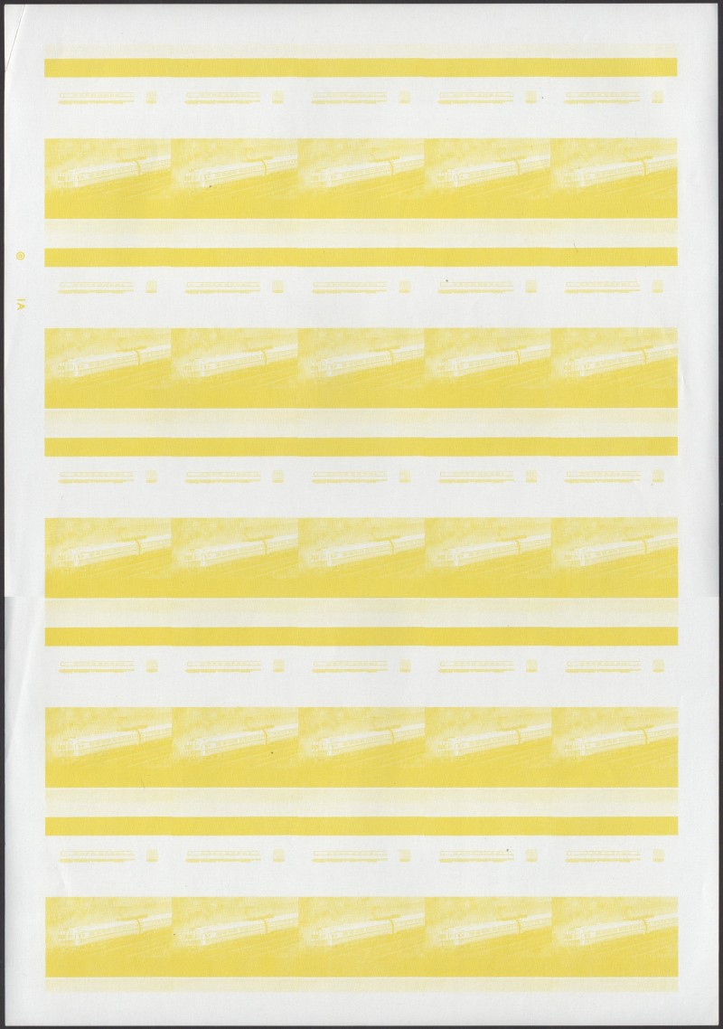 Union Island Locomotives (5th series) $2.00 Yellow Stage Progressive Color Proof Pane