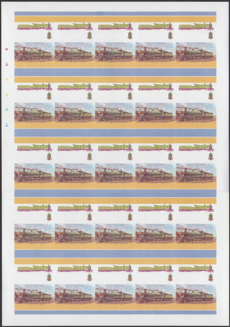 Union Island Locomotives (5th series) 15c All Colors Stage Progressive Color Proof Pane