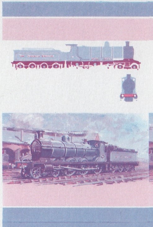 Union Island Locomotives (5th series) 15c Blue-Red Stage Progressive Color Proof Pair