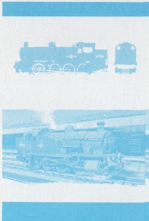 Union Island Locomotives (5th series) 45c Blue Stage Progressive Color Proof Pair