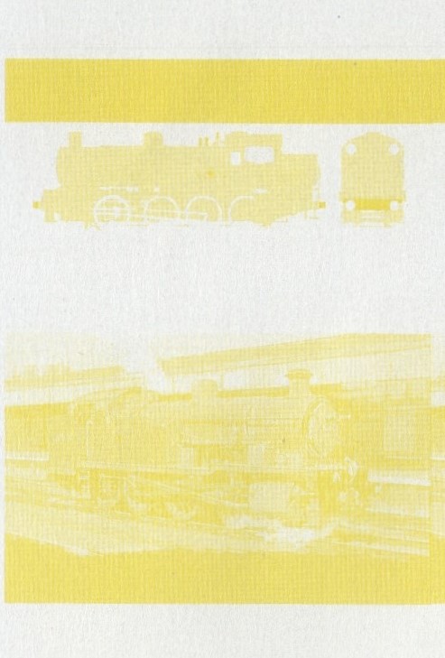 Union Island Locomotives (5th series) 45c Yellow Stage Progressive Color Proof Pair
