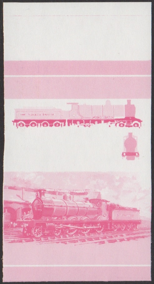 Union Island 5th Series 15c 1900 Castle Class 4-6-0 Locomotive Stamp Red Stage Color Proof From 6-Stage Set
