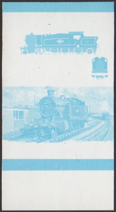 Union Island 5th Series 60c 1934 7200 Class 2-8-2T Locomotive Stamp Blue Stage Color Proof From 6-Stage Set