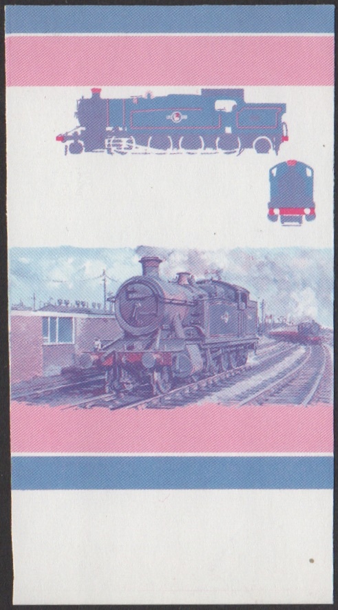 Union Island 5th Series 60c 1934 7200 Class 2-8-2T Locomotive Stamp Blue-Red Stage Color Proof From 6-Stage Set