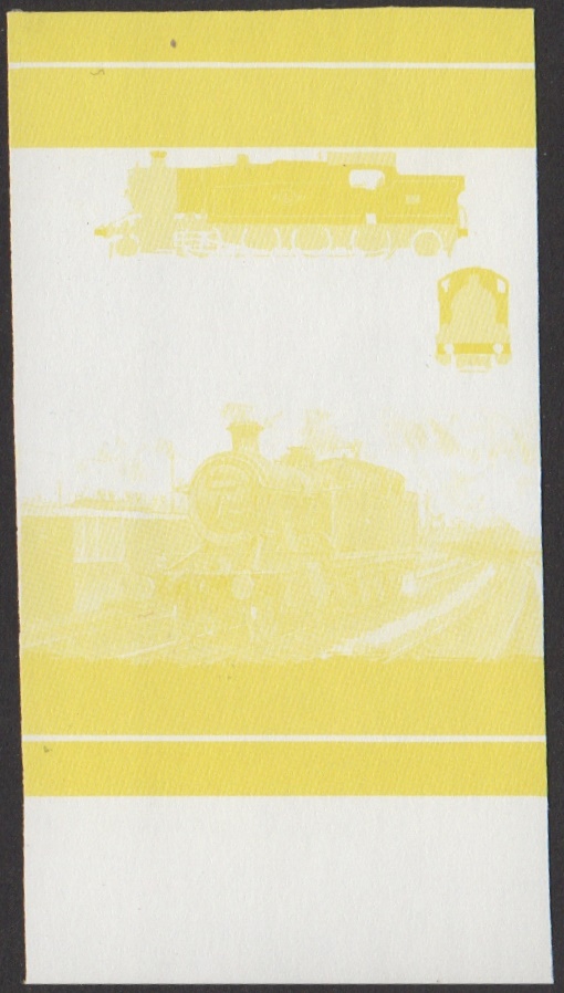 Union Island 5th Series 60c 1934 7200 Class 2-8-2T Locomotive Stamp Yellow Stage Color Proof From 6-Stage Set