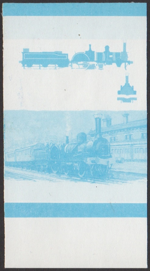 Union Island 5th Series 75c 1850 Aberdeen Railway No. 26 4-2-0 Locomotive Stamp Blue Stage Color Proof From 6-Stage Set