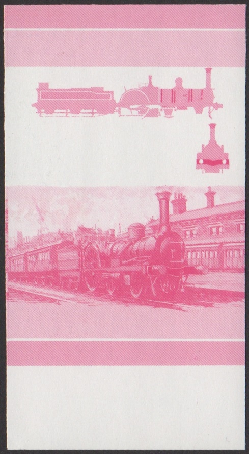 Union Island 5th Series 75c 1850 Aberdeen Railway No. 26 4-2-0 Locomotive Stamp Red Stage Color Proof From 6-Stage Set