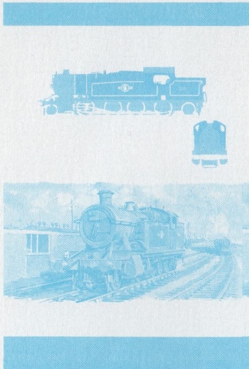 Union Island Locomotives (5th series) 60c Blue Stage Progressive Color Proof Pair