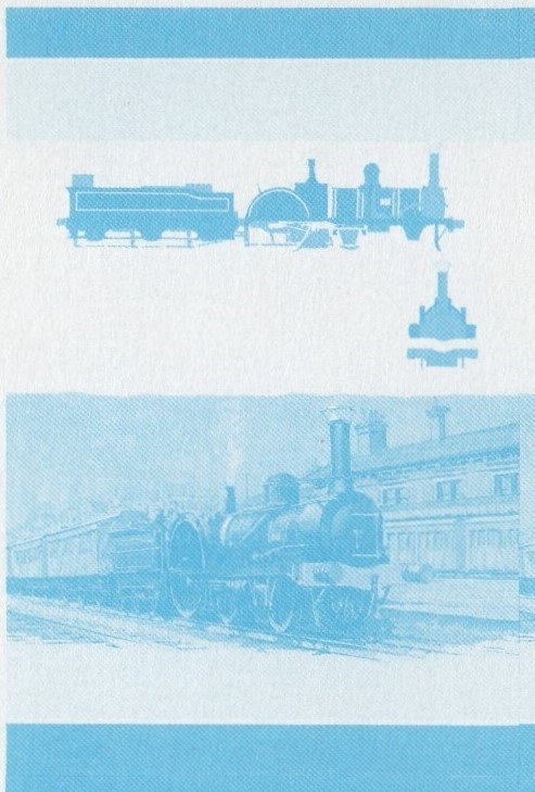 Union Island Locomotives (5th series) 75c Blue Stage Progressive Color Proof Pair