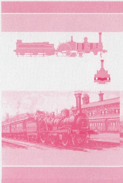 Union Island Locomotives (5th series) 75c Red Stage Progressive Color Proof Pair