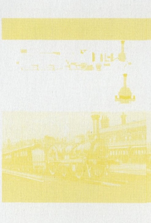 Union Island Locomotives (5th series) 75c Yellow Stage Progressive Color Proof Pair
