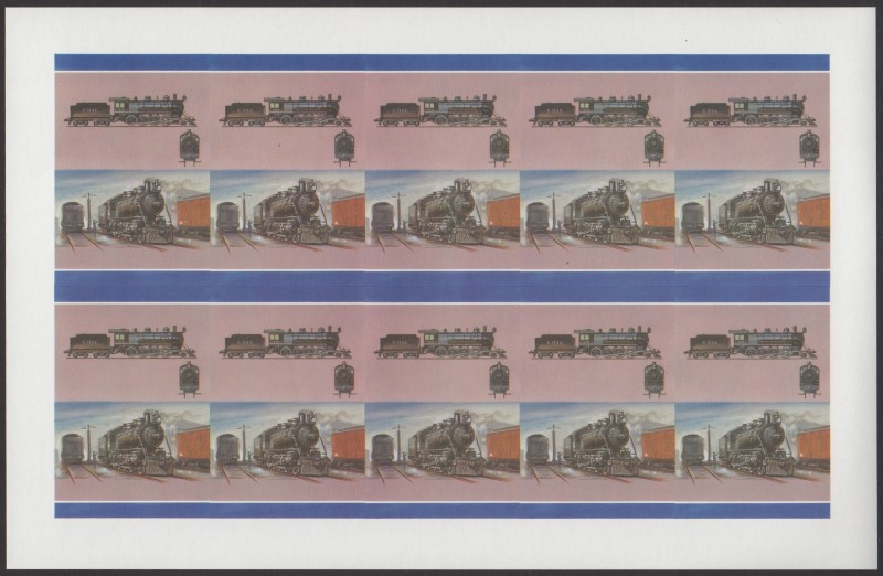 Union Island Locomotives (6th series) $1.00 All Colors Stage Progressive Color Proof Pane