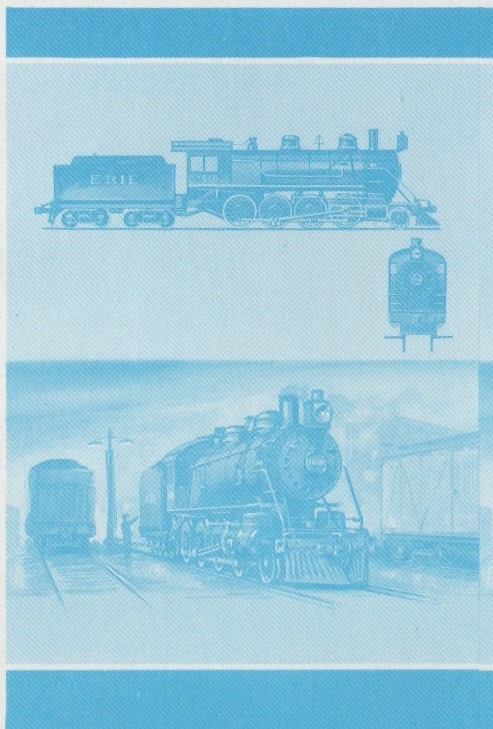 Union Island Locomotives (6th series) $1.00 Blue Stage Progressive Color Proof Pair