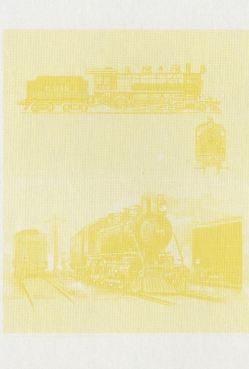 Union Island Locomotives (6th series) $1.00 Yellow Stage Progressive Color Proof Pair