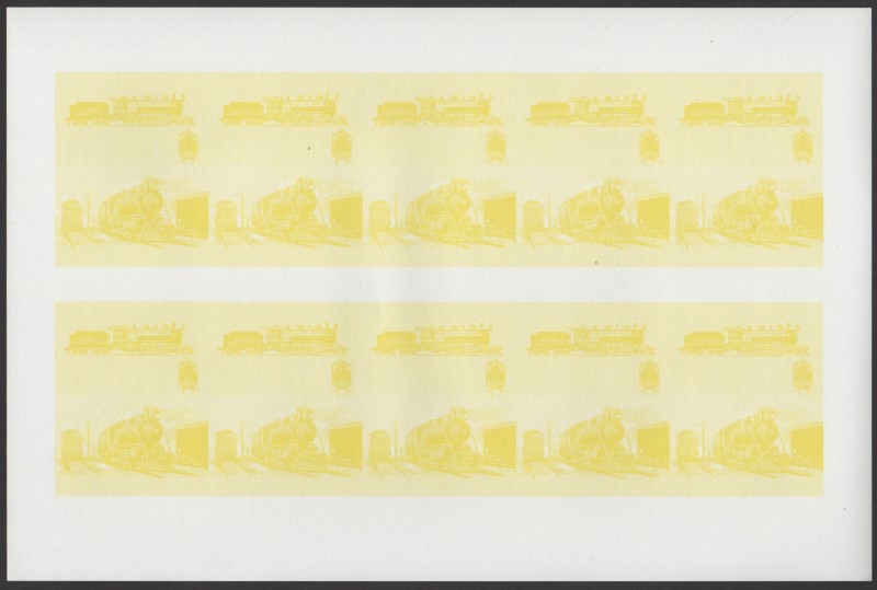 Union Island Locomotives (6th series) $1.00 Yellow Stage Progressive Color Proof Pane