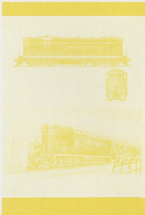 Union Island Locomotives (6th series) $2.00 Yellow Stage Progressive Color Proof Pair