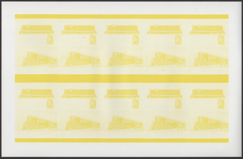 Union Island Locomotives (6th series) $2.00 Yellow Stage Progressive Color Proof Pane