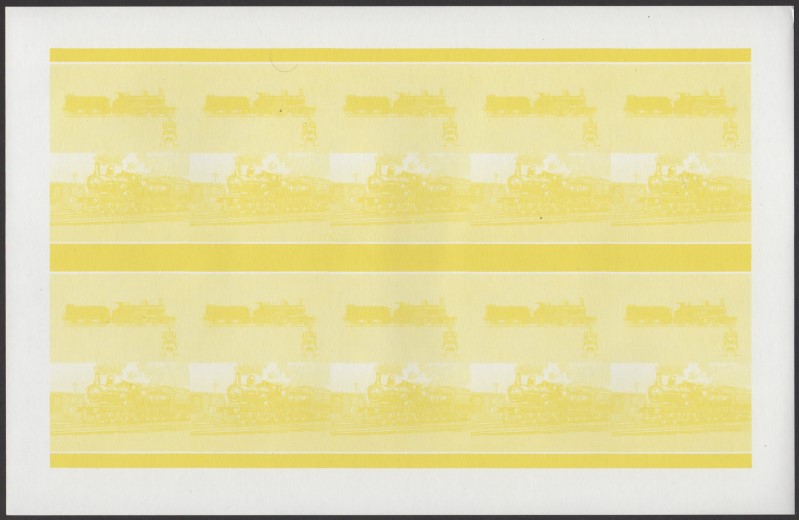 Union Island Locomotives (6th series) 15c Yellow Stage Progressive Color Proof Pane