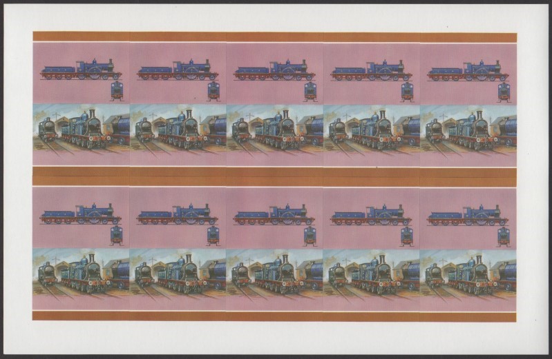 Union Island Locomotives (6th series) 25c All Colors Stage Progressive Color Proof Pane