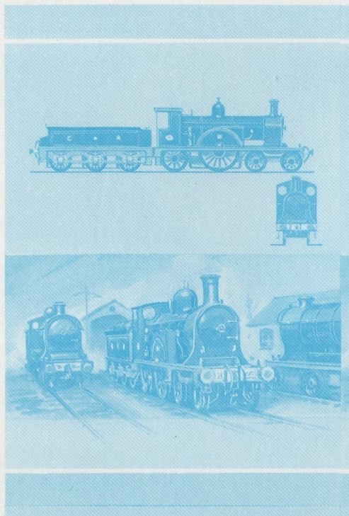 Union Island Locomotives (6th series) 25c Blue Stage Progressive Color Proof Pair
