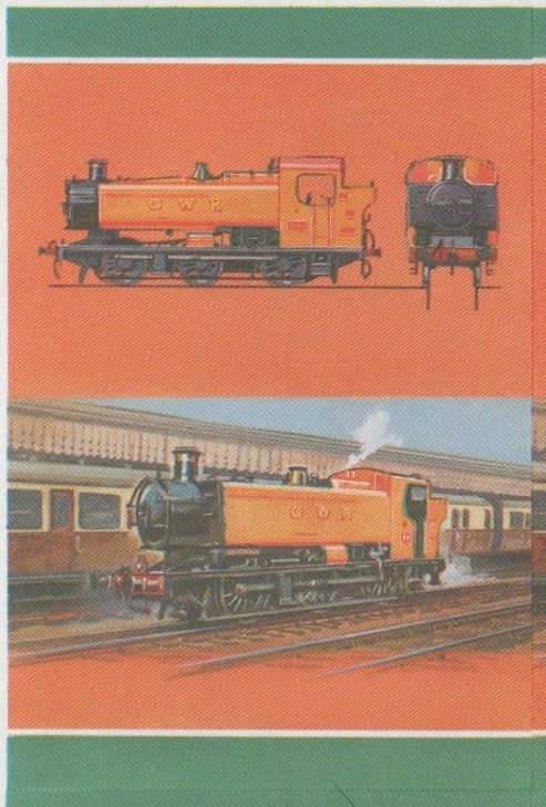 Union Island Locomotives (6th series) 40c All Colors Stage Progressive Color Proof Pair