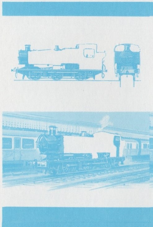 Union Island Locomotives (6th series) 40c Primary Blue Stage Progressive Color Proof Pair
