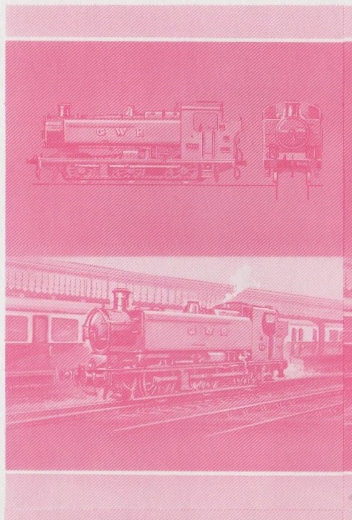 Union Island Locomotives (6th series) 40c Red Stage Progressive Color Proof Pair