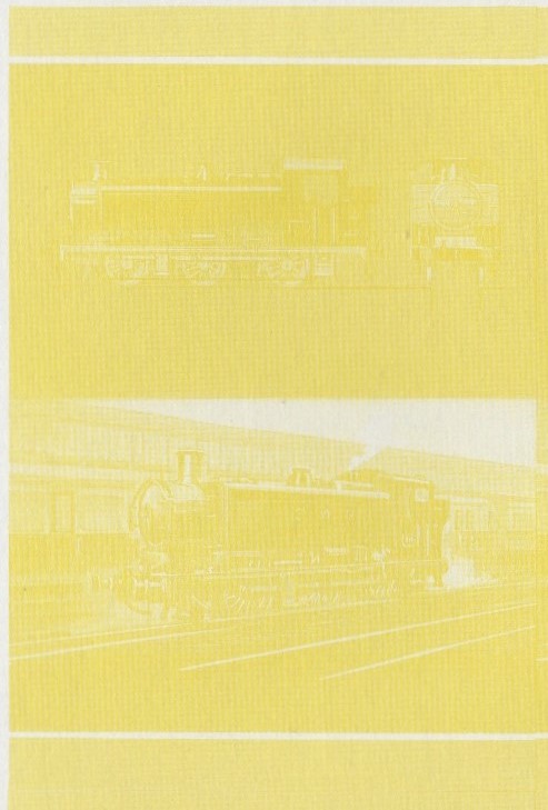 Union Island Locomotives (6th series) 40c Yellow Stage Progressive Color Proof Pair