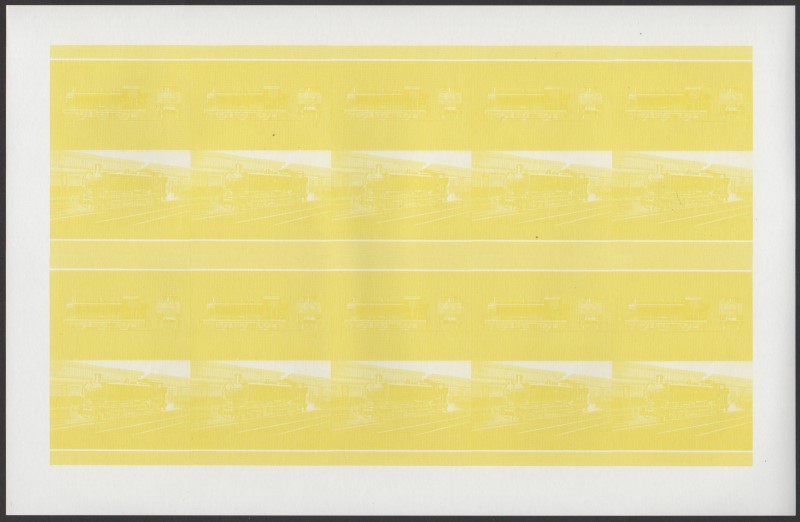 Union Island Locomotives (6th series) 40c Yellow Stage Progressive Color Proof Pane
