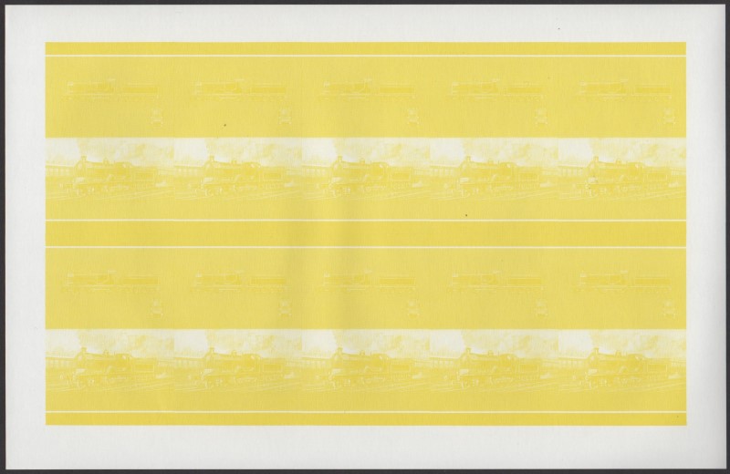 Union Island Locomotives (6th series) 50c Yellow Stage Progressive Color Proof Pane