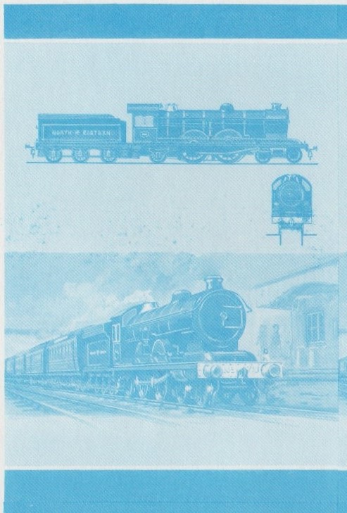 Union Island Locomotives (6th series) 60c Blue Stage Progressive Color Proof Pair