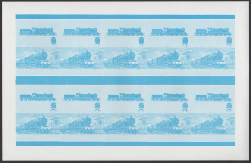 Union Island Locomotives (6th series) 60c Blue Stage Progressive Color Proof Pane