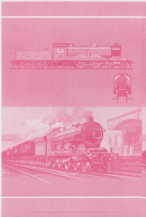 Union Island Locomotives (6th series) 60c Red Stage Progressive Color Proof Pair