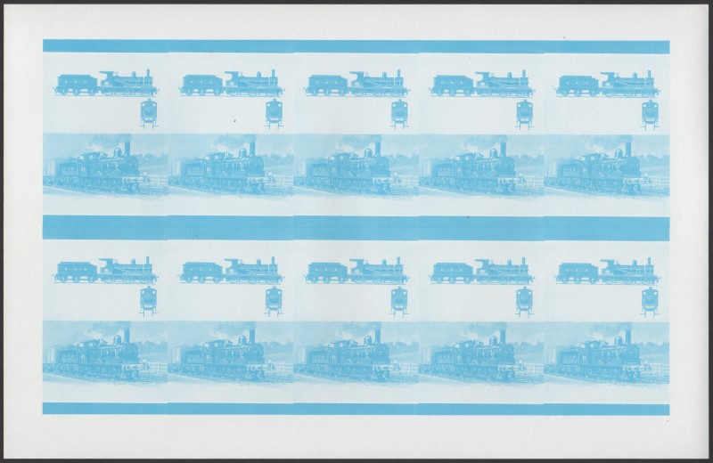 Union Island Locomotives (6th series) 75c Blue Stage Progressive Color Proof Pane