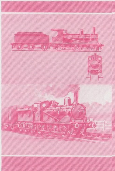 Union Island Locomotives (6th series) 75c Red Stage Progressive Color Proof Pair