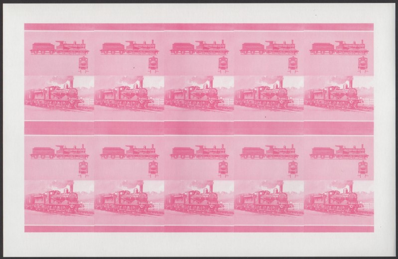 Union Island Locomotives (6th series) 75c Red Stage Progressive Color Proof Pane