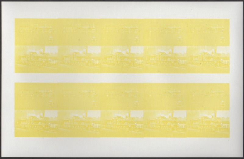 Union Island Locomotives (6th series) 75c Yellow Stage Progressive Color Proof Pane