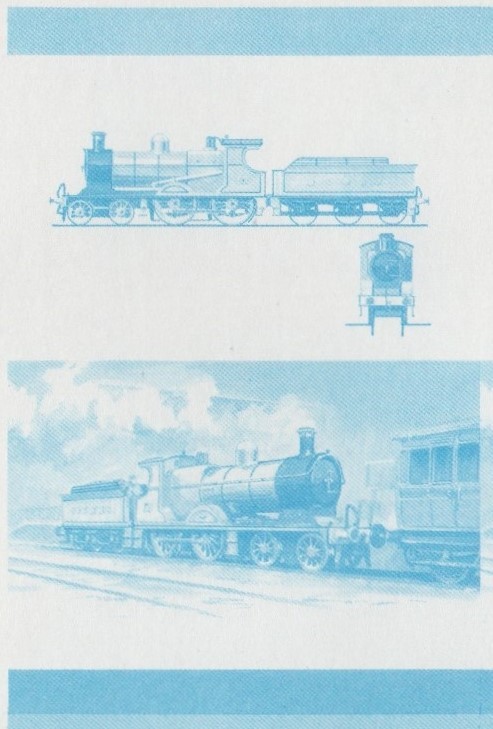 Union Island Locomotives (7th series) $1.00 Blue Stage Progressive Color Proof Pair